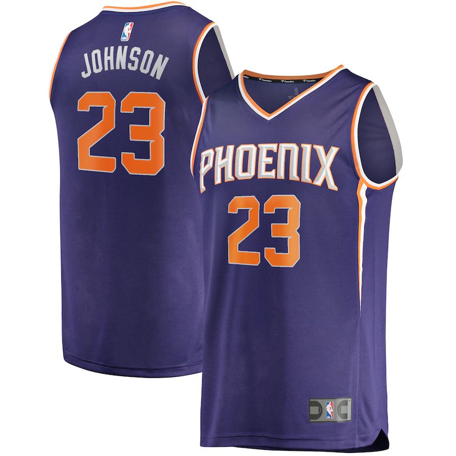 Men Phoenix Suns 23 Cameron Johnson Fanatics Branded Purple Fast Break Replica NBA Jersey